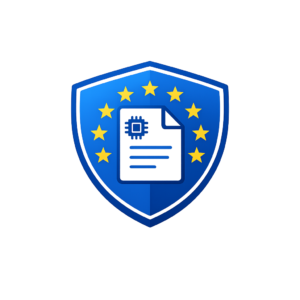 Illustrasjon av KI‑dokumentasjon og EU-krav, brukt for å forklare hva KI-loven betyr for bedrifter.